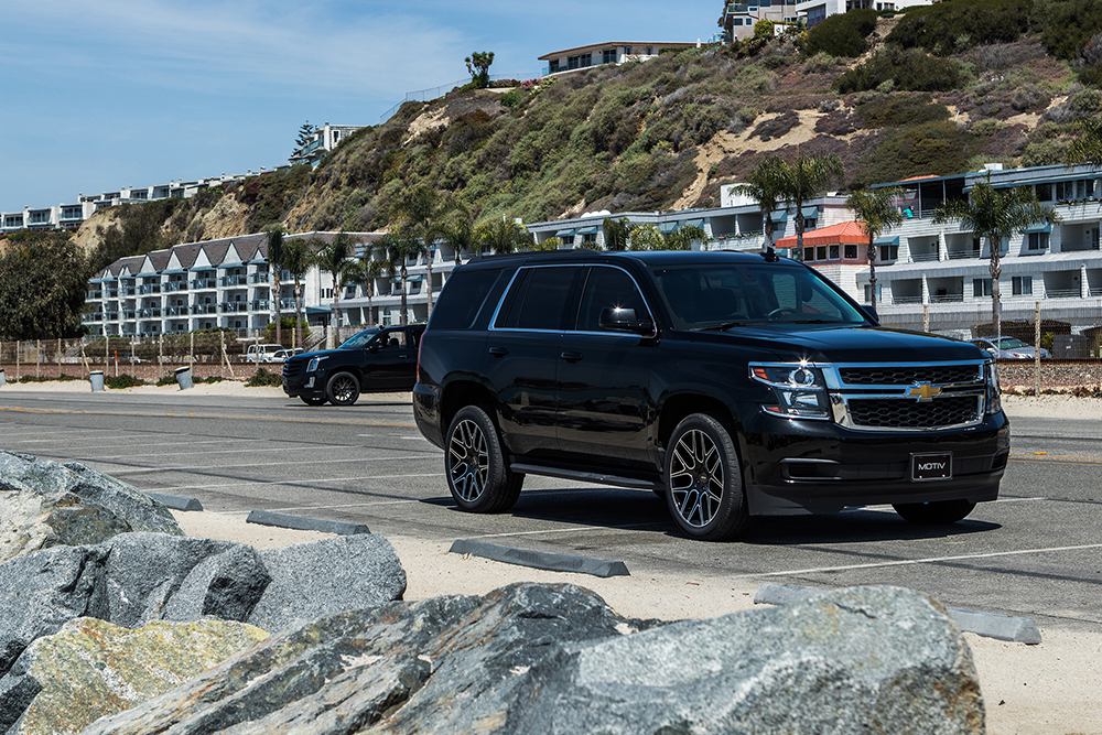 Black Chevy Tahoe with Machined SUV Wheels_4
