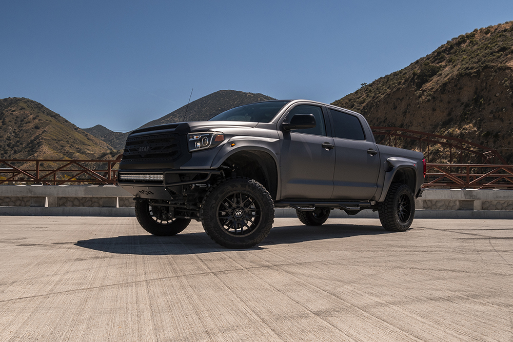 Off Road Toyota Tundra with Black Truck Wheels on Off Road Tires