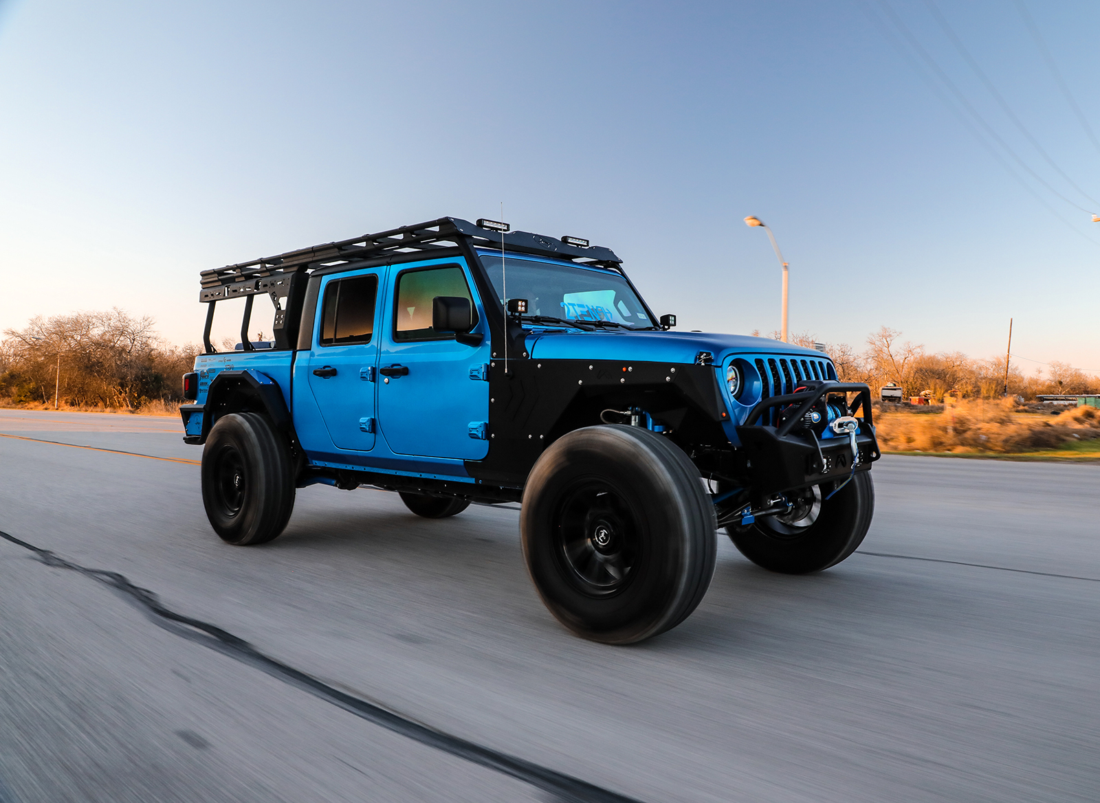 Blue Jeep on Gloss Black Off Road Wheels_5